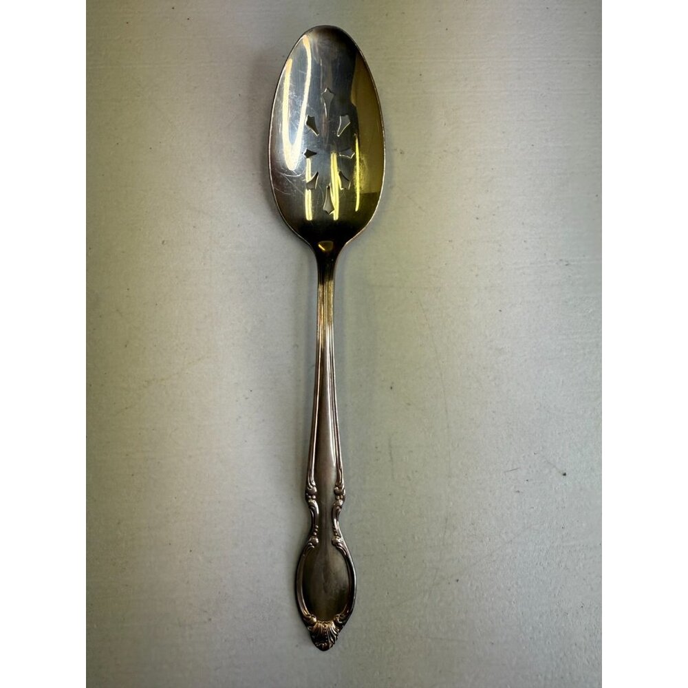 Oneida DOVER Heirloom Cube Stainless Flatware Slotted Serving Spoon